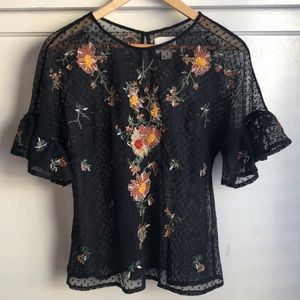 Anthropologie Embroidered Blouse